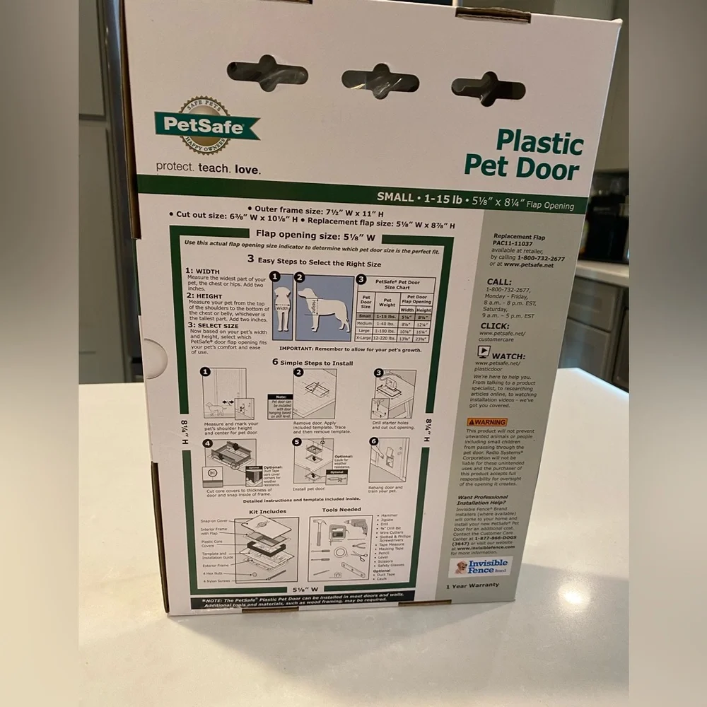 Pet safe small doggie door never used!!! Brand new box is sealed
